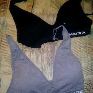 2 Nautica bras. One black, one gray. Size M
